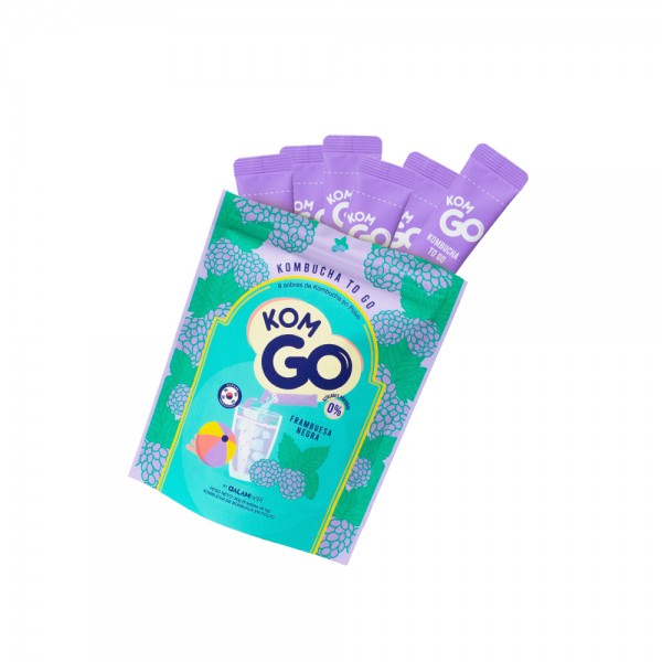 Kombucha To Go KomGo Sabor Frambuesa Negra 6 Sticks