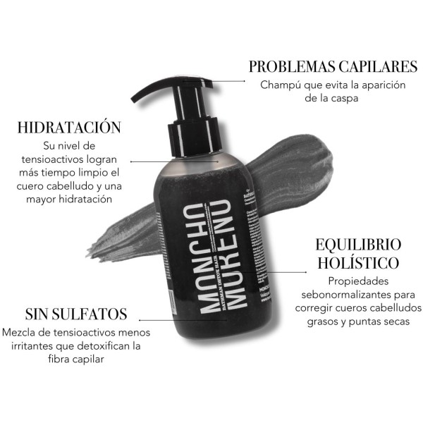 Bathman detox hair champú de carbón vegetal  250 ml  Moncho Moreno