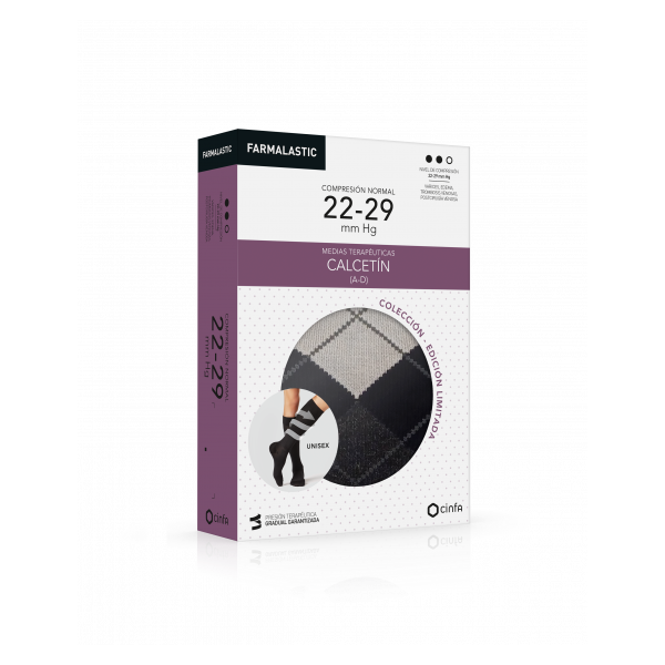 Calcetin Algodón Compresión Normal talla P Azul Rombos