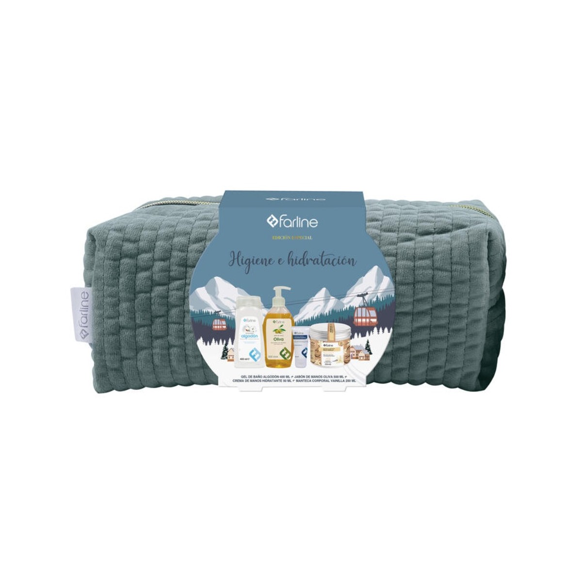 Neceser Farline Oliva Higiene e Hidratación.
