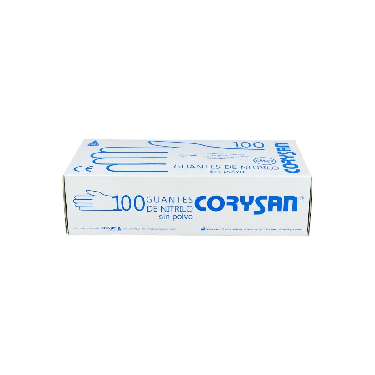 GUANTES CORYSAN NITRILO AZUL T/M 100 UN